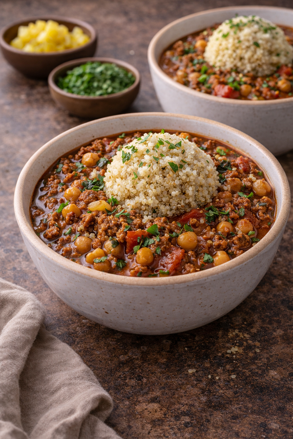 Moroccan Lamb and Chickpea Stew with Quinoa