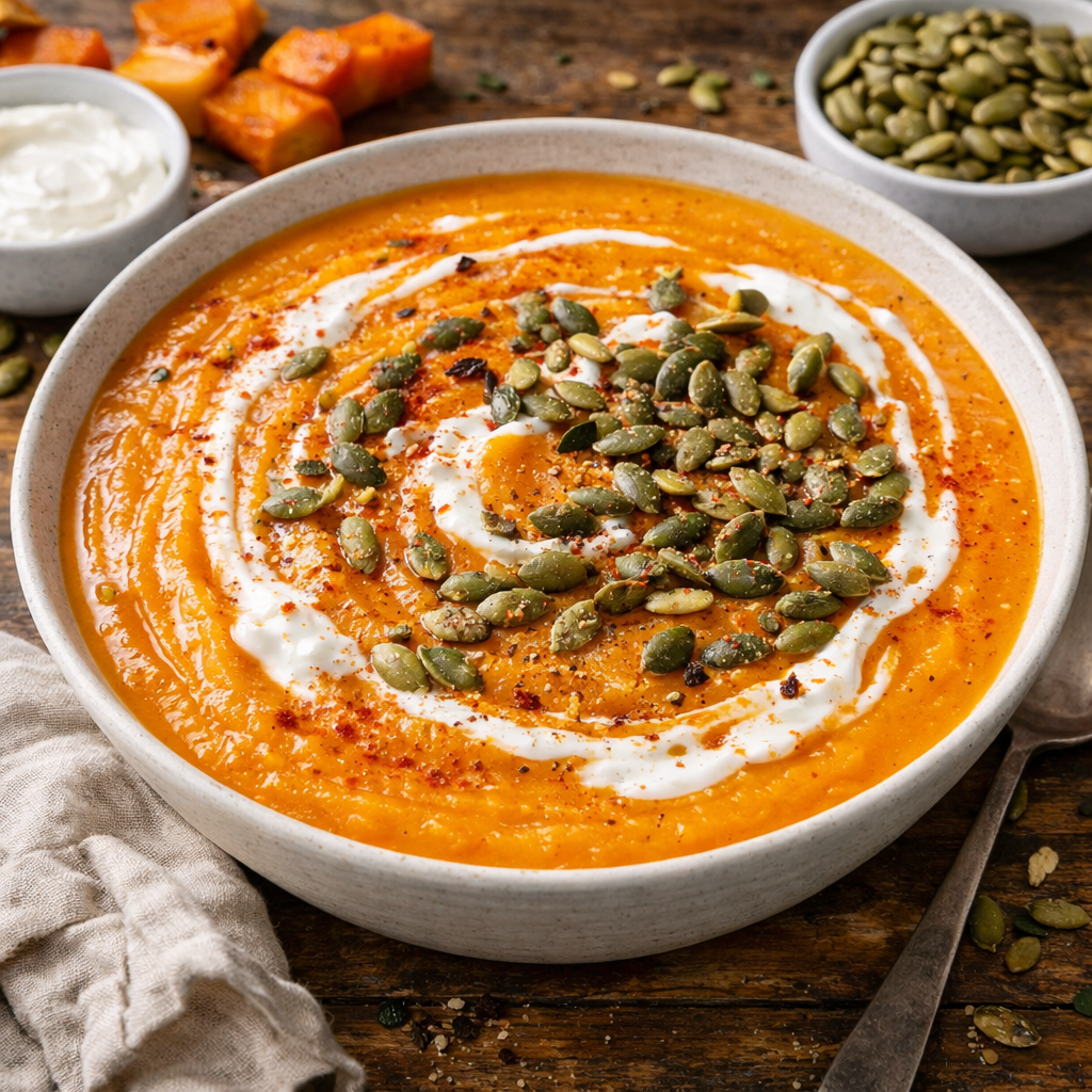 Roasted Butternut and Carrot Soup