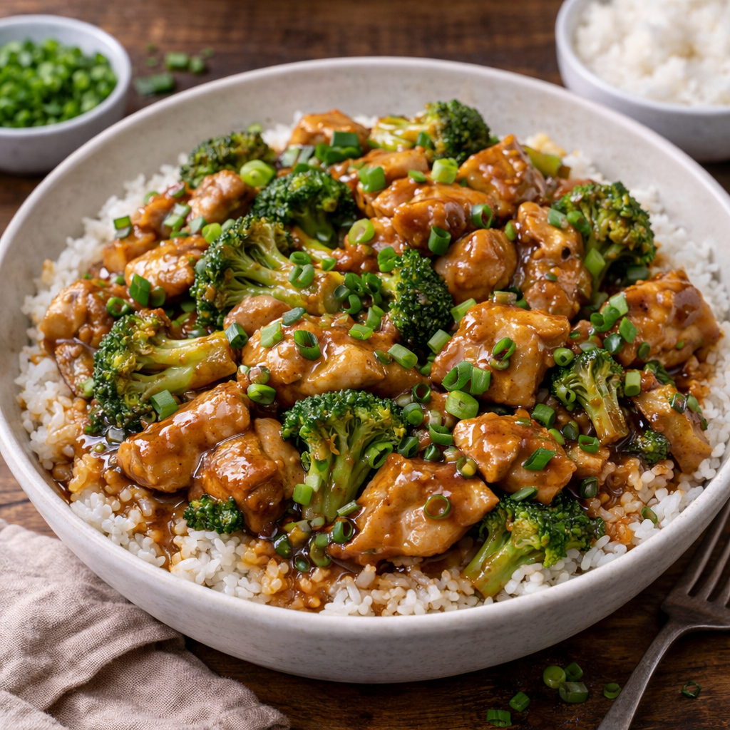Chicken and Broccoli Stir-Fry with Rice